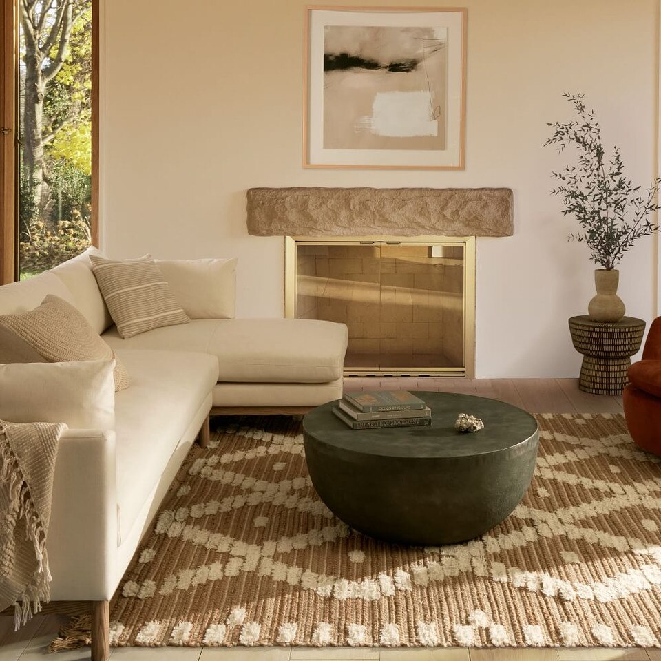 Textured Lattice Wool & Jute Rug West Elm Australia